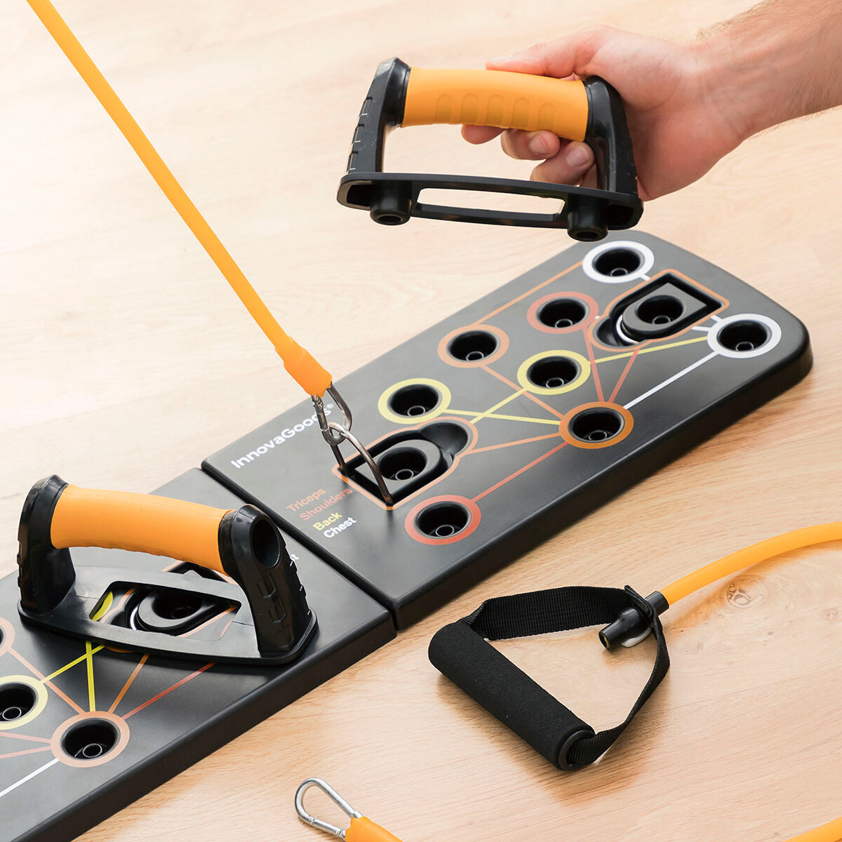Innovagoods Push-Up Board Met Weerstandsbanden En Trainingsgids Pulsher Innovagoods