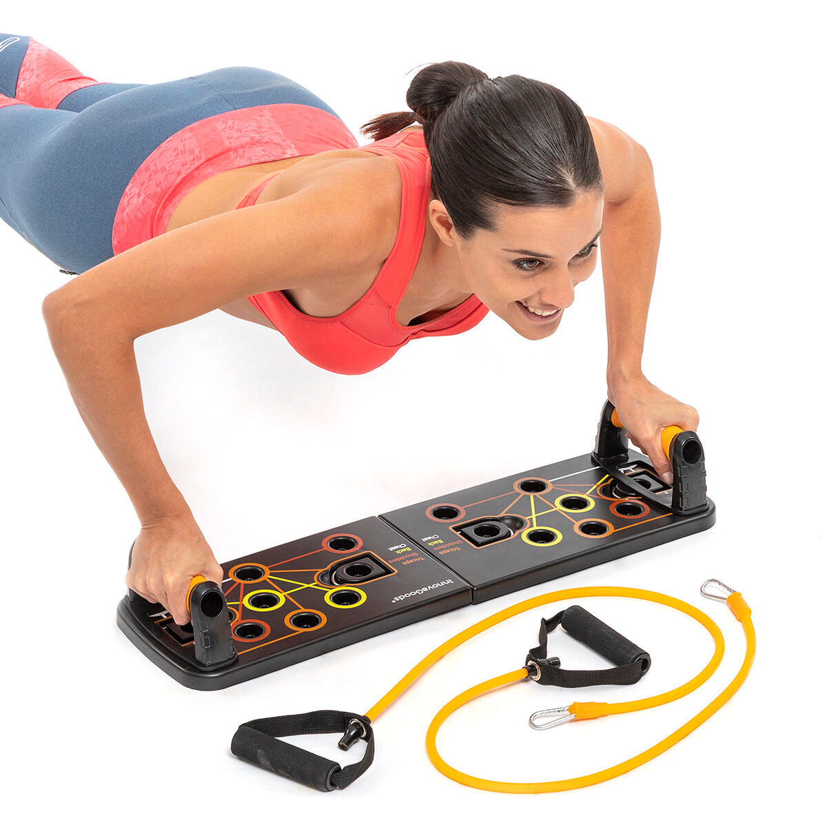 Innovagoods Push-Up Board Met Weerstandsbanden En Trainingsgids Pulsher Innovagoods