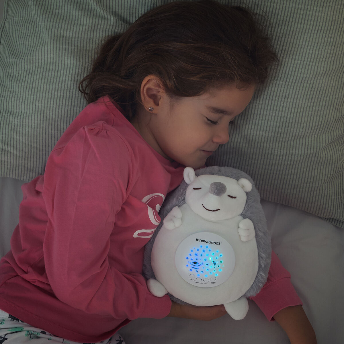 Innovagoods Hedgehog Knuffel Met Witte Ruis En Nachtlampprojector Spikey Innovagoods