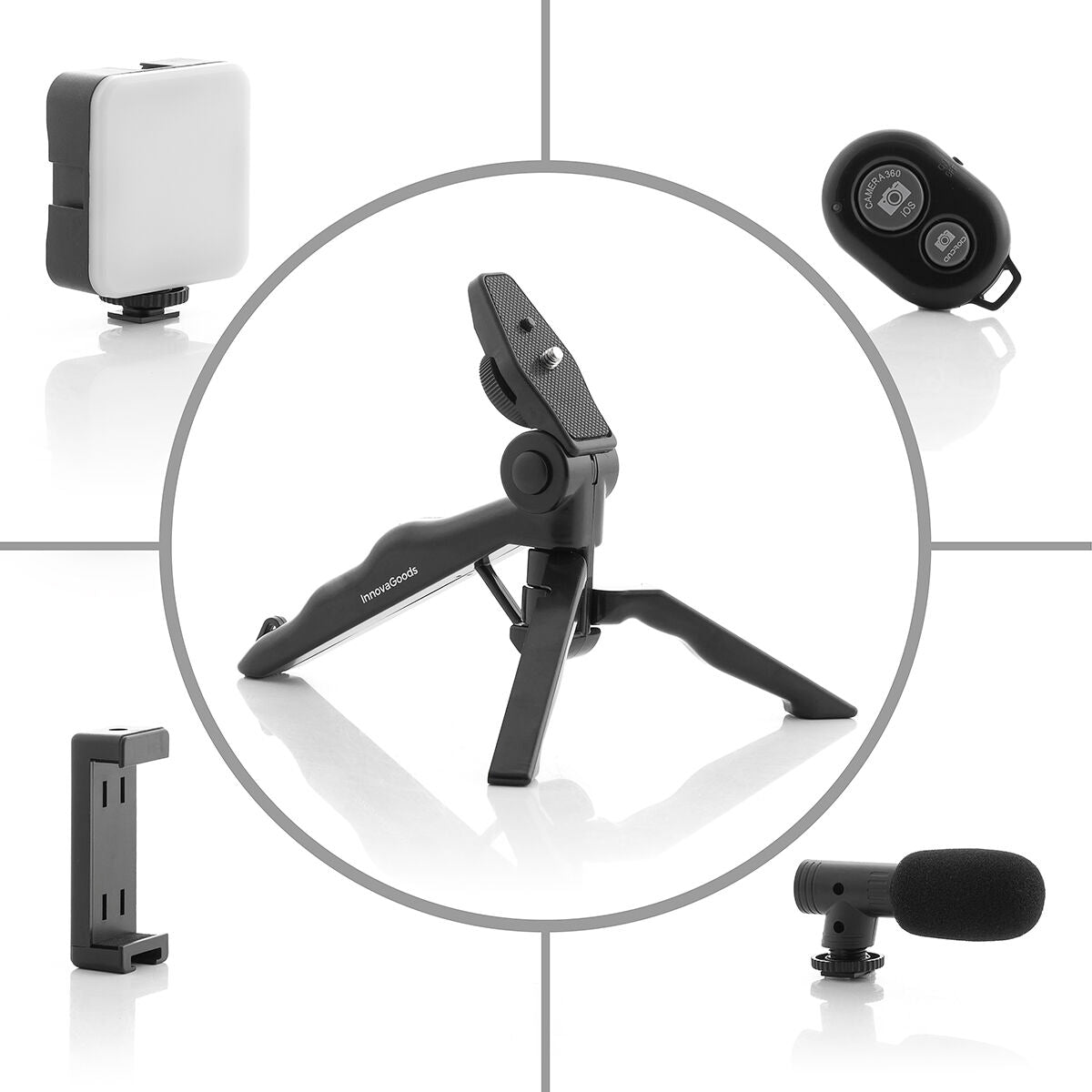 Innovagoods Vloggingset Met Lamp, Microfoon En Afstandsbediening Plodni Innovagoods 6 Onderdelen