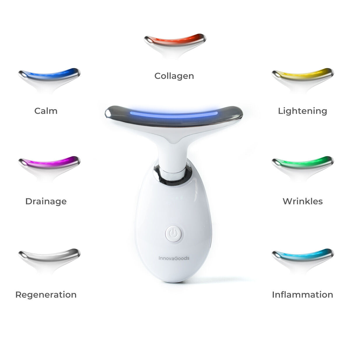 Innovagoods Elektrische Verstevigende Gezichts- En Nekmassage Met Led, Ems En Warmte Selora Innovagoods