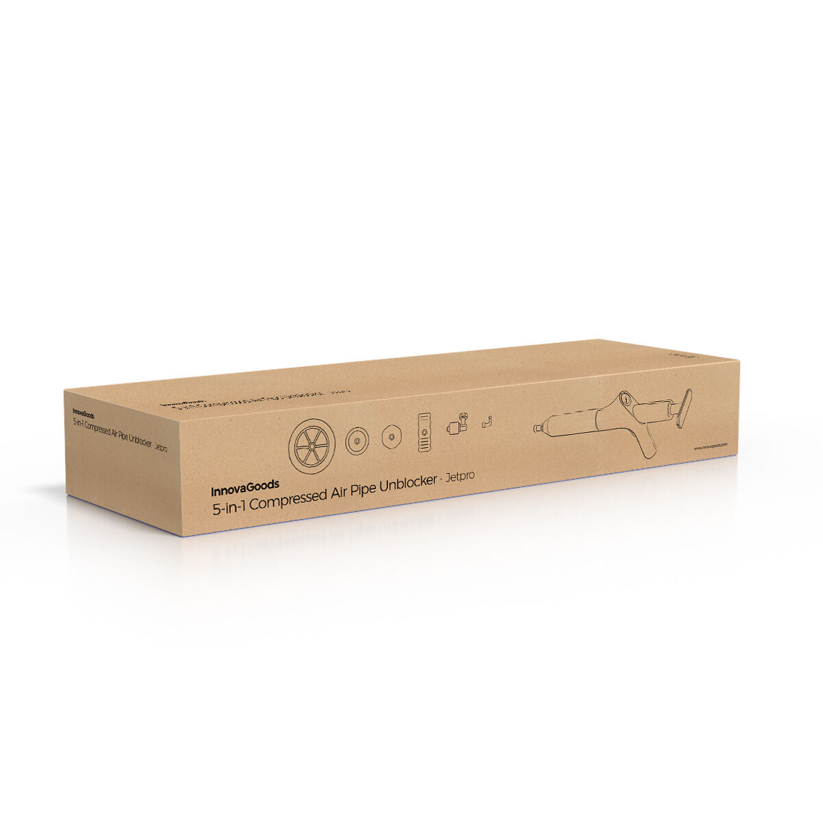 Innovagoods Hogedruk Persluchtontstopper Met Accessoires En 5-In-1 Manometer Jetpro Innovagoods
