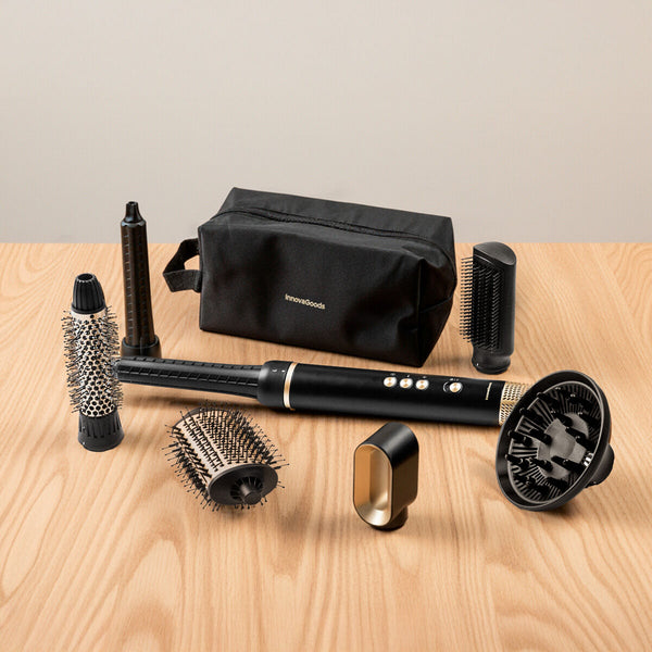 Innovagoods Ionische Multifunctionele Luchtdroger En Styler Borstel Met Coanda Technologie En 7 Accessoires Wavify Innovagoods