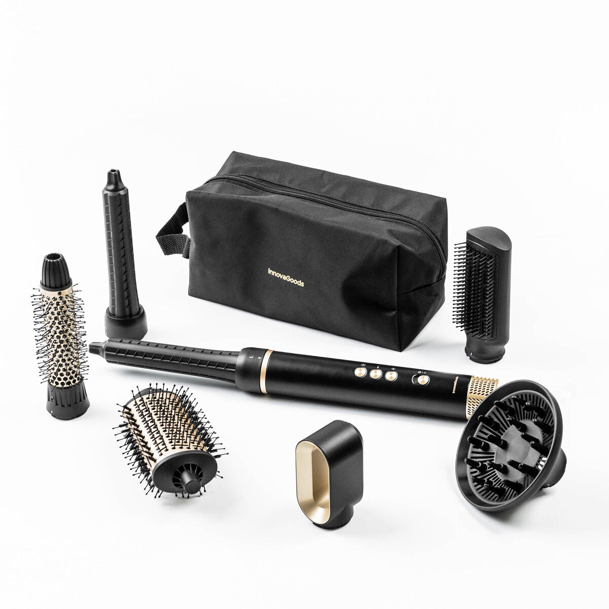 Innovagoods Ionische Multifunctionele Luchtdroger En Styler Borstel Met Coanda Technologie En 7 Accessoires Wavify Innovagoods